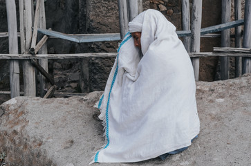 Religion people in Lalibela Ethiopian