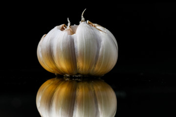 garlic black background