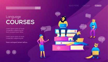 Landing page templates for Online language courses, distance education, training and webinars.