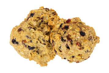 Two everything cookies isolated on a white background top view