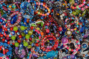 Fototapeta na wymiar colorful beads on a background