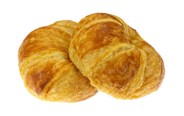 Fresh croissants isolated on a white background