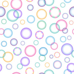 Seamless pattern with translucent gradient balls