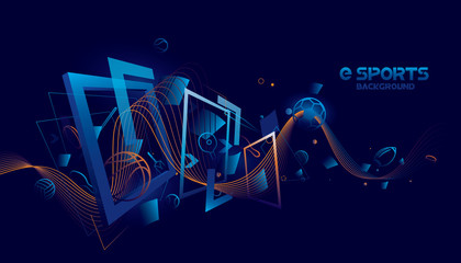 Vector e sports with futuristic technology background design. © Manovector