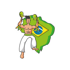 map of brazil with man brazilian