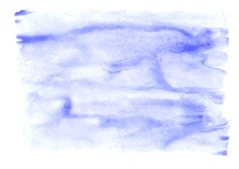 blue watercolor stain with the transition of tones.Watercolor strokes.Template for design and texts