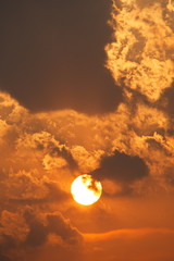 Dramatic sunset clouds and sky. Abstract nature background. 