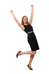 Fototapeta premium Beautiful woman in black dress 