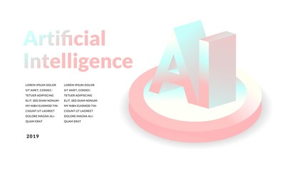 Artificial intelligence concept. isometric 3d illustration. modern technology background