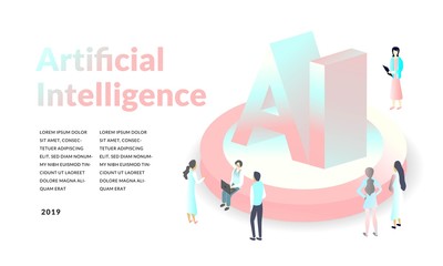 Artificial intelligence concept. isometric 3d illustration. modern technology background.