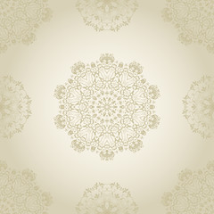 Seamless abstract background with floral ornament. Floral ornament on background. Template for your design