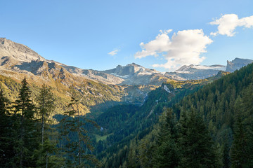 European Alps at Tux and Hintertux in Austria / Summer / Hiking Trails