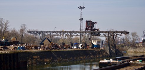 Old gantry in a port