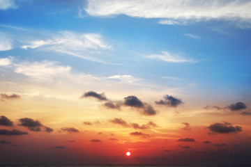 Fototapeta na wymiar Beautiful sunset background on the sea