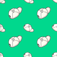 Pattern seamless baseball fashion cap on colorful background. Pattern for textile, paper,background