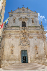 Fototapeta premium A view of the facade of the Basilica of San Martino in Martina Franca, Puglia, Italy