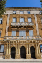 Obraz premium A view of the facade of the Verdi theater cinema in Martina Franca, Puglia, Italy