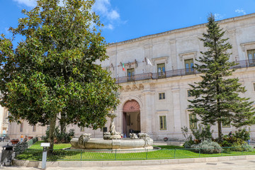 Fototapeta na wymiar A view of the facade of the Ducal Palace in Martina Franca, Puglia, Italy