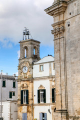 Fototapeta na wymiar University Palace and Civic Tower of Martina Franca, Puglia, Ital