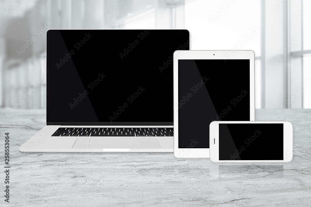 Canvas Prints set of modern technology devices template for responsive design presentation including: laptop, tabl