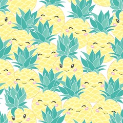Fototapeta na wymiar Cute seamless print with pineapples
