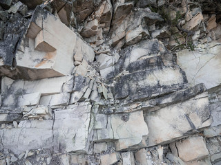 Texture of sharpen, cube shaped rocks from a mountain.
