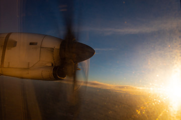 View from propeller plane window © M1