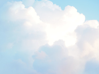 Big soft white puffy cloud on the blue sky