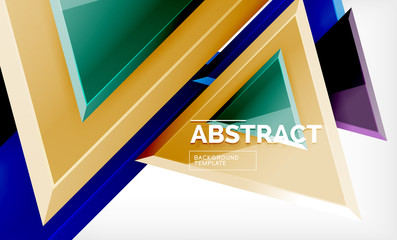 Triangular low poly background design, multicolored triangles