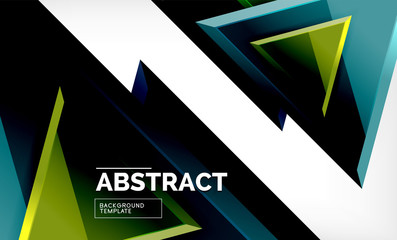 Triangular low poly background design, multicolored triangles