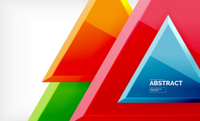 Triangular low poly background design, multicolored triangles