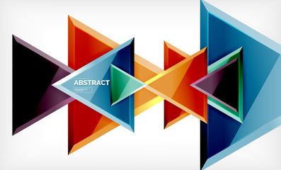 Flying triangles compostion geometric background