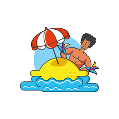 man brazilian dancer in beach