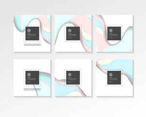 Abstract paper cut concept square backgrounds