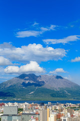 長島美術館から見た鹿児島市街地と桜島