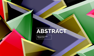 Glossy squares and triangles geometric backgrounds