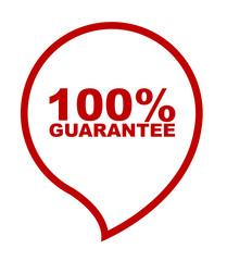 red vector banner 100% guarantee