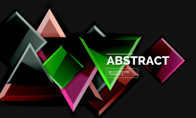 Glossy squares and triangles geometric backgrounds