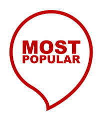 red vector banner most popular