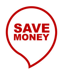 red vector banner save money