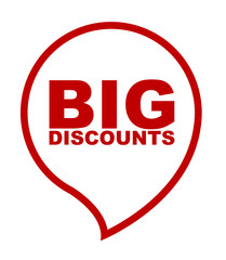 red vector banner big discounts