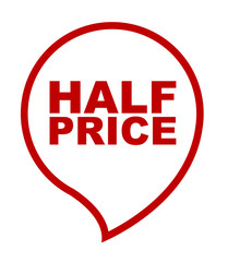 red vector banner half price