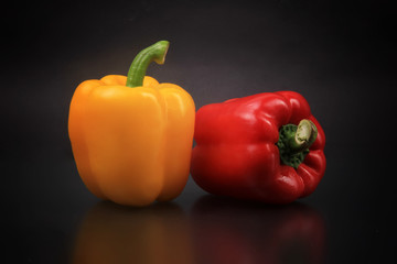 paprika with a black background