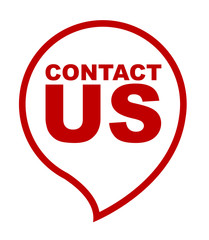 red vector banner contact us