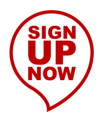 red vector banner sign up now