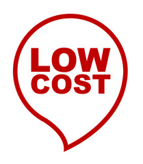 red vector banner low cost