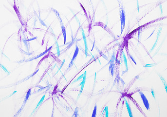 Hand painted abstract background in blue and purple