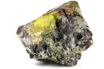 gummite (uranium ore) from Brasil isolated on white background © Björn Wylezich