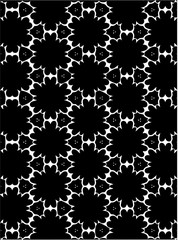 Black and white ornate geometric pattern and abstract background
