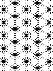 Black and white ornate geometric pattern and abstract background